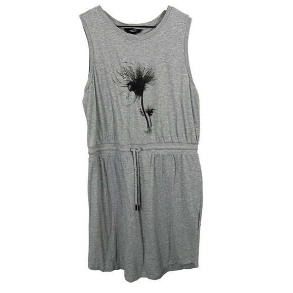 Simply Vera Vera Wang Dresses & Skirts - Simply Vera Vera Wang Floral Sleeveless Drawstring Short Tank Dress Heather Gray